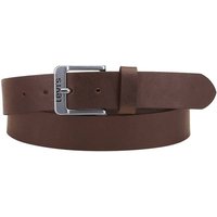 LEVIS Levi's Herren Gürtel - NEW DUNCAN, Ledergürtel mit Schnalle, Logo, Echtleder, Größe 105 cm in Braun