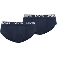LEVIS Levi's Herren Slips, 2er Pack - Repeat Logo Brief 2P, Logobund, Cotton Stretch, einfarbig, Größe M in Blau