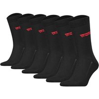 LEVIS Levi's Herren Socken 6er Pack - Regular Cut Batwing, ECOM, Logo, einfarbig, Größe 43-46 in Schwarz