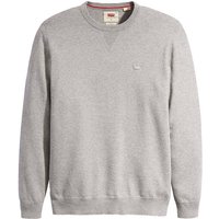 LEVIS Levi's Herren Strickpullover - "Lightweight Housemark Sweater", Rundhals, Baumwoll-Mix, Größe XL in Grau