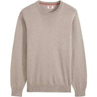 LEVIS Levi's Herren Strickpullover - "Lightweight Housemark Sweater", Rundhals, Baumwoll-Mix, Größe L in Braun