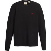LEVIS Levi's Herren Strickpullover - Original Housemark Sweater, Rundhals, Regular Fit, Wollmischung, Größe L in Schwarz