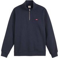 LEVIS Levi's Herren Sweatshirt mit Zip-Kragen - Original Housemark 1/4 Zip, Stehkragen, Baumwolle, Größe L in Blau