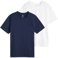 LEVIS Levi's Herren T-Shirt, 2er Pack - Icon Tee, Rundhals, Baumwolle, einfarbig, Größe 2XL in Weiß