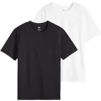 LEVIS Levi's Herren T-Shirt, 2er Pack - Icon Tee, Rundhals, Baumwolle, einfarbig, Größe 2XL in Weiß