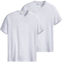 LEVIS Levi's Herren T-Shirts, 2er Pack - Slim 2Pk Crewneck, Rundhals, Slim Fit, Baumwolle, Größe L in Weiß