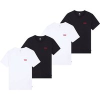 LEVIS Levi's Herren T-Shirts, 4er Pack - "The Graphic Tee - 4 Pack", Rundhals, Baumwolle, Größe 2XL in Schwarz