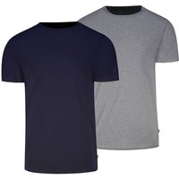 LEVIS Levi's Herren T-Shirts, 2er Pack - Solid Crew 2P, Rundhals, Cotton Stretch, Größe L in Bunt