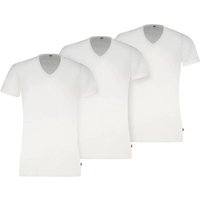 LEVIS Levi's Herren T-Shirts, 3er Pack - Solid V-Neck 3P, V-Ausschnitt, Cotton Stretch, ECOM, Größe XL in Weiß