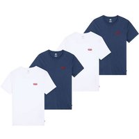LEVIS Levi's Herren T-Shirts, 4er Pack - "The Graphic Tee - 4 Pack", Rundhals, Baumwolle, Größe 2XL in Blau