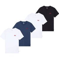 LEVIS Levi's Herren T-Shirts, 4er Pack - "The Graphic Tee - 4 Pack", Rundhals, Baumwolle, Größe 2XL in Schwarz