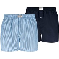 LEVIS Levi's Herren Web-Boxershorts, 2er Pack - Woven Boxers 2P, Baumwolle, einfarbig, Größe M in Blau