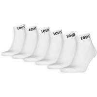 LEVIS Levi's Unisex Quartersocken, 6er Pack - Mid Cut Orange Tab 6P ECOM, Baumwollmischung, Größe 35-38 in Weiß