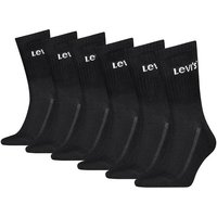 LEVIS Levi's Unisex Socken, 6er Pack - Regular Cut Orange Tab 6P ECOM, Baumwollmischung, Größe 39-42 in Schwarz