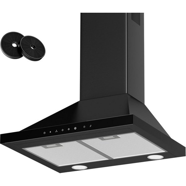 Levivo Wandhaube A+++ Dunstabzugshaube 60cm Umluft & Abluft mit 770 m³/h Aktivkohlefiltern, Fettfiltern, LED-Beleuchtung