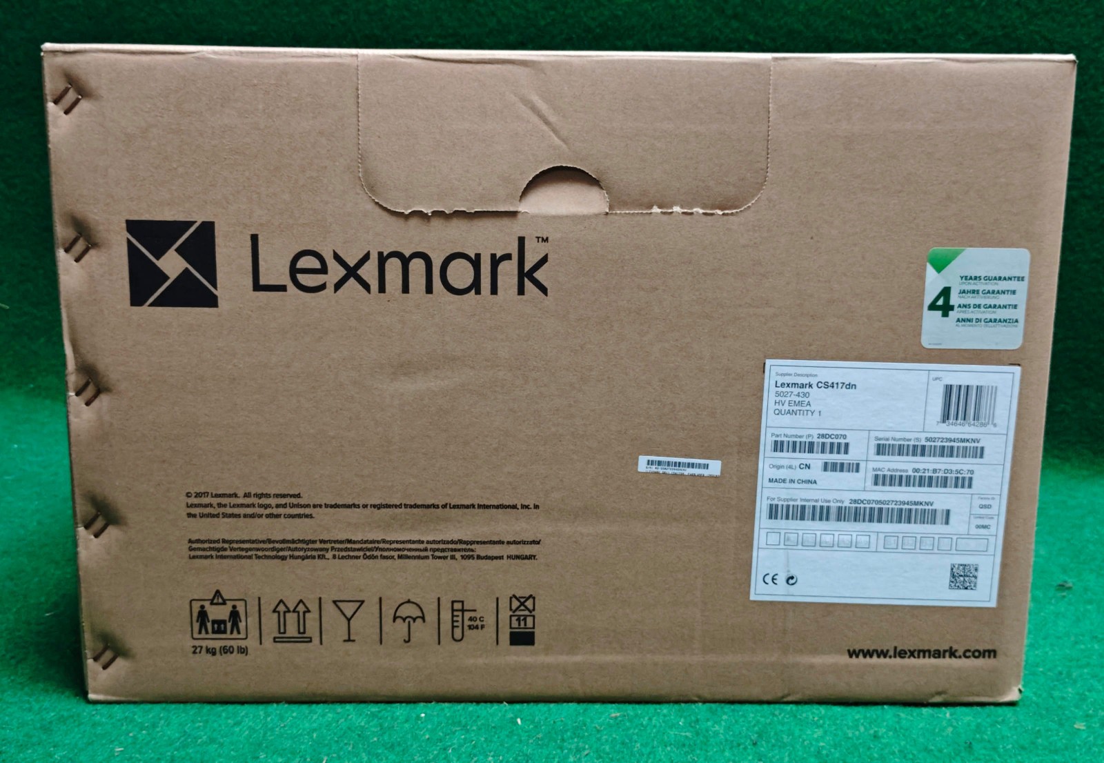 LEXMARK CS417dn 28DC070 Farblaserdrucker Duplex LAN