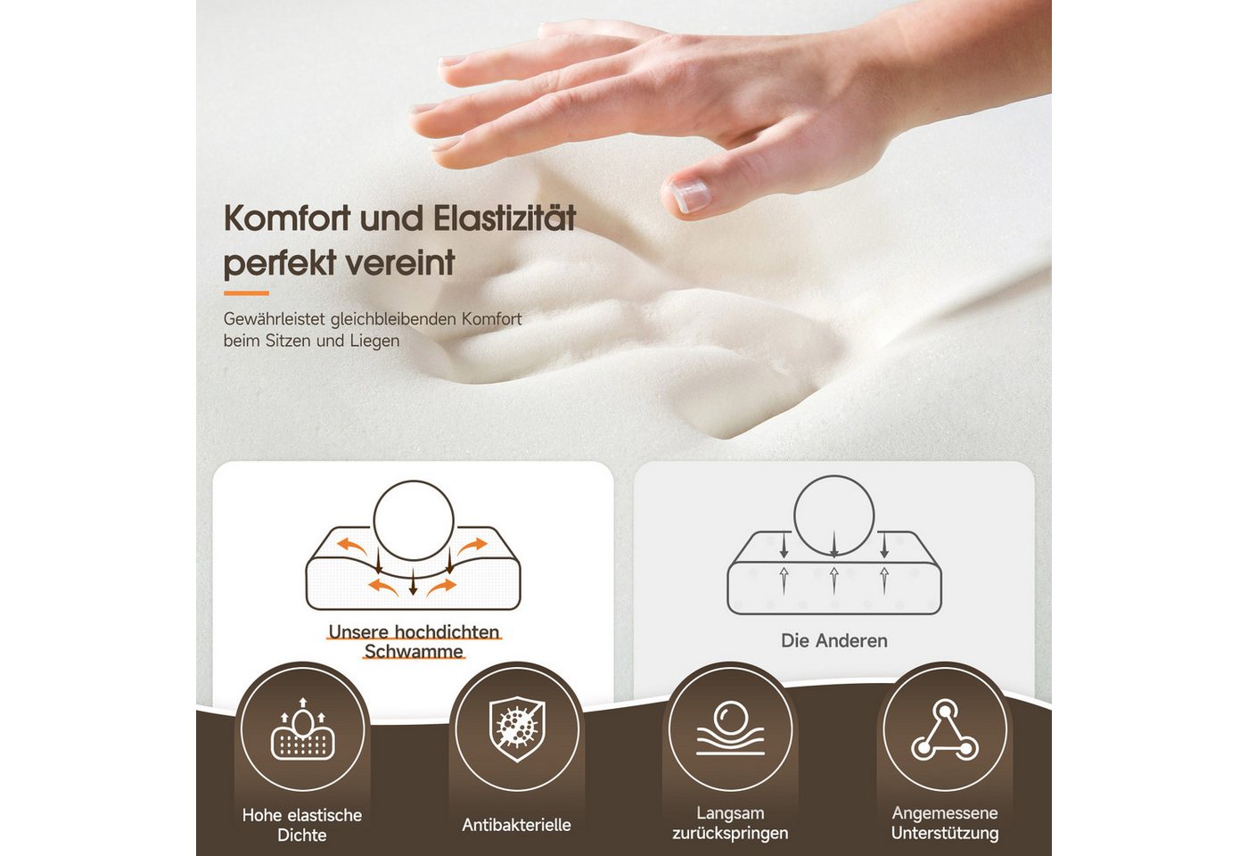 Lexzurn Ecksofa Schlafsofa mit Schlaffunktion L-Form DIY Kombination, Breit 246 cm, mit großer Chaiselongue – Bild 3 von 5
