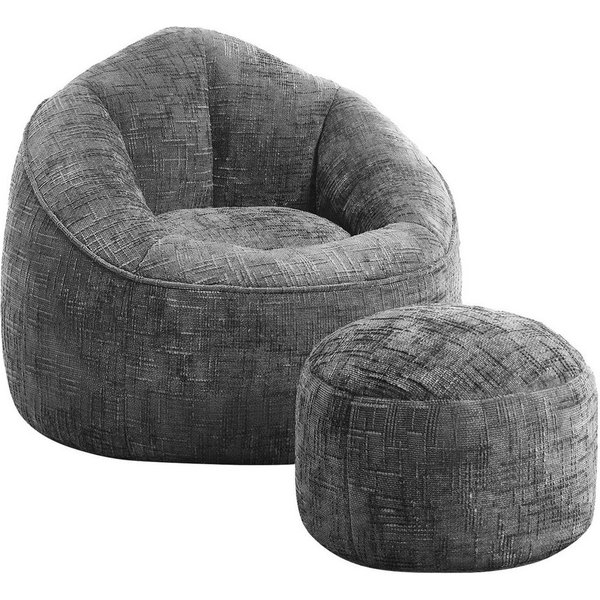 Lexzurn Sitzsack Sitzsack Lazy Sofa Gaming Sitzsack mit Hocker, Sitz Sack mit (Granularer-MemorySchwamm Füllung, Lounge Sessel, Lounge Stuhl, 97x93x77 cm Couch 