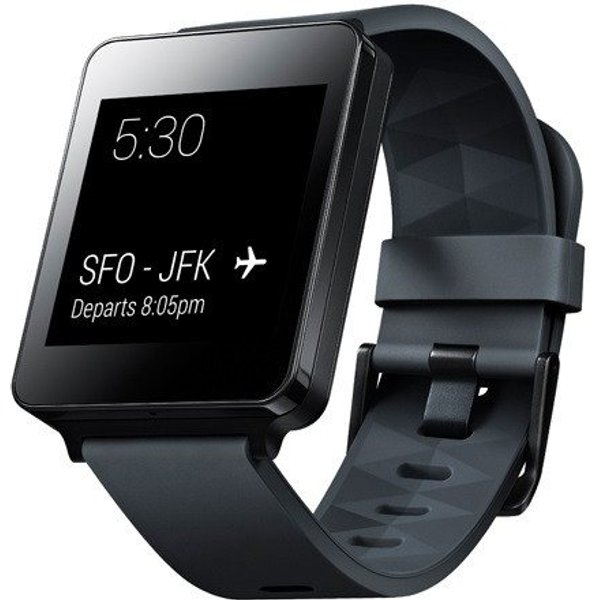 LG LG G Watch W100 Smartwatch Black Titan Android Wear Smartwatch (Android Wear) Einzelgerät, 1-tlg., Ladekabel,Ladestation, Kompatibilität ab Android 4.3+,Gest