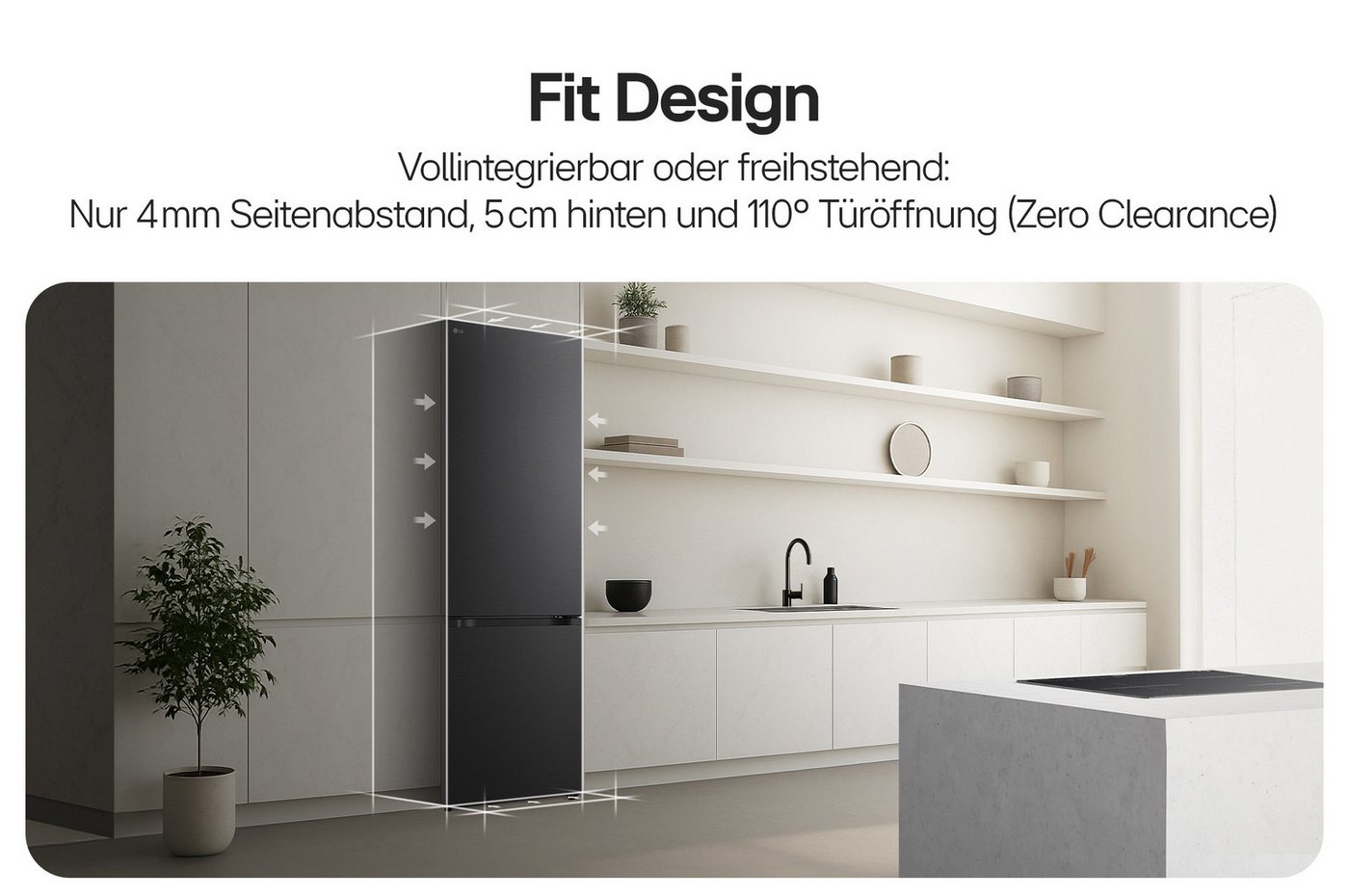 LG Kühl-/Gefrierkombination Serie 7 GBBS726AEV, 203 cm hoch, 59,7 cm breit, Perfekter, passgenauer Einbau dank frontaler Luftzufuhr und Abluft – Bild 3 von 5