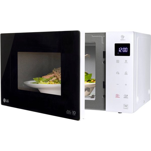 LG Mikrowelle MS 23 NECBW, Mikrowelle, 23 l, Smart Inverter Technologie, echte Glasfront