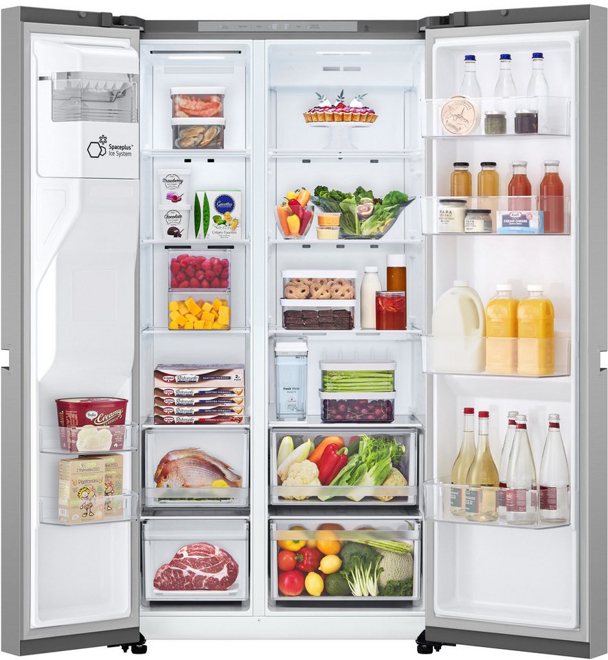 LG Side-by-Side GSLC41PYPE, 179 cm hoch, 91,3 cm breit, Total No Frost, LINEARCooling, Multi-Airflow, Integrierter Wassertank – Bild 4 von 5