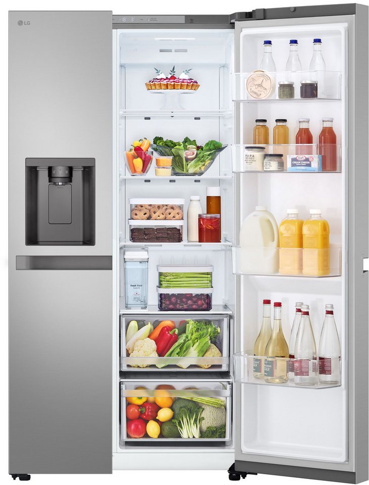 LG Side-by-Side GSLC41PYPE, 179 cm hoch, 91,3 cm breit, Total No Frost, LINEARCooling, Multi-Airflow, Integrierter Wassertank – Bild 5 von 5
