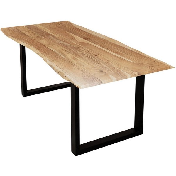 Liadomo Baumkantentisch Sammy, Esstisch, Esszimmertisch, Massivholztisch, Platte mit natürlicher Baumkante, wählbare Größen und Metallgestelle