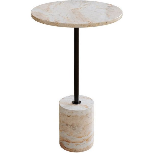 Liadomo Beistelltisch Goro, Couchtisch, Wohnzimmertisch, Marmortisch, Sofatisch (drei verschiedene Farben), massiver Marmortisch rund Ø 36 cm – für Wohnzimmer &