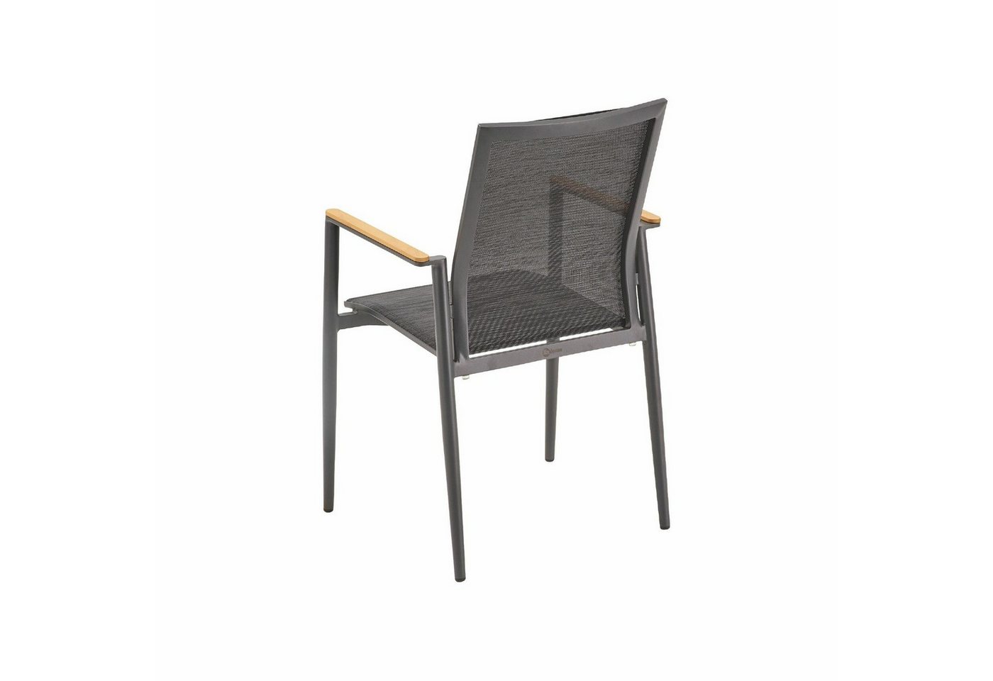Liadomo Gartenstuhl Mannoli Gartensessel, Stapelstuhl, Outdoor-Stuhl für Terrasse & Balkon (Gartenstuhl-Set, stapelbar, 6 St), Armlehnen Teak, Textilgewebe, Alu – Bild 5 von 5