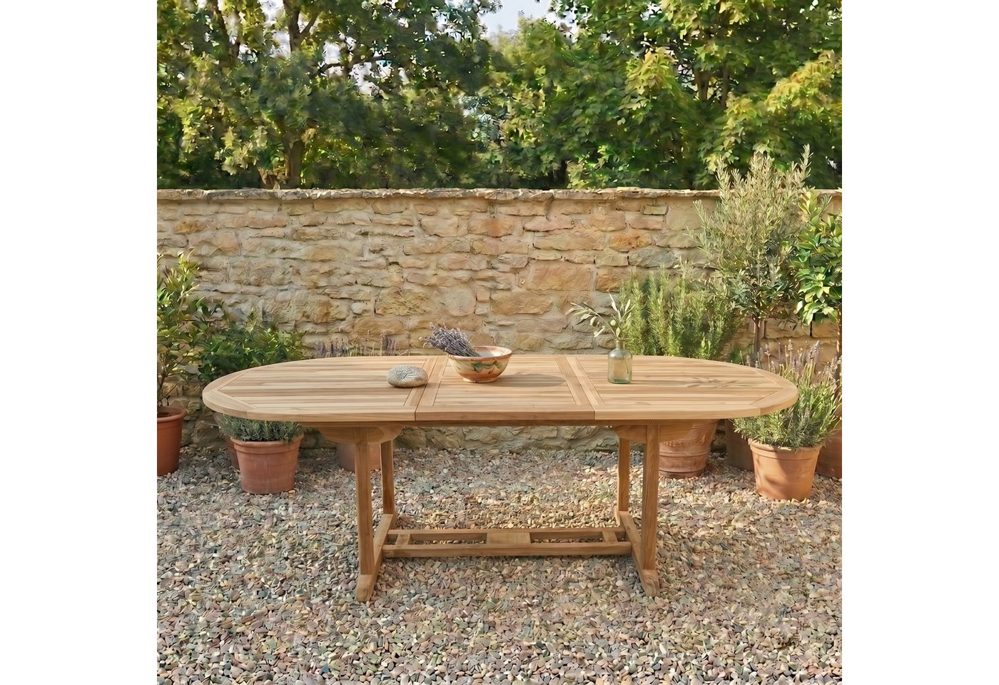 Liadomo Gartentisch Aruba, Garten-Ausziehtisch, komplett aus Teakholz, Synchronauszug, 180-240 x 75 x 100 cm – Bild 4 von 5