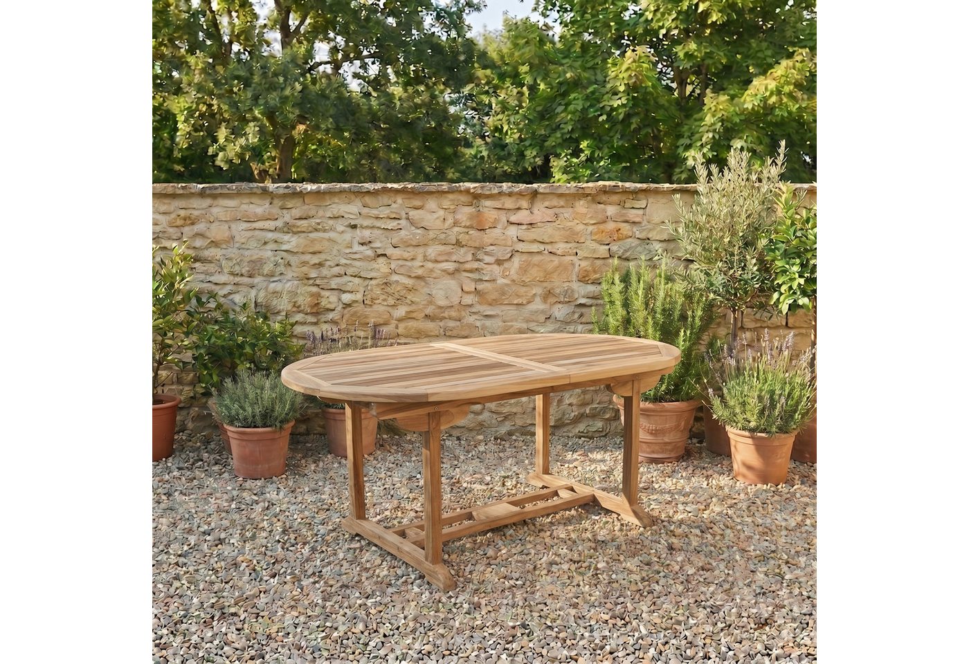 Liadomo Gartentisch Aruba, Garten-Ausziehtisch, komplett aus Teakholz, Synchronauszug, 180-240 x 75 x 100 cm – Bild 5 von 5