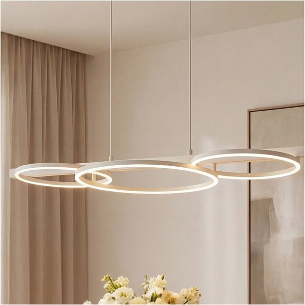 Liadomo LED Pendelleuchte Sintra, 3-flammig dimmbar, Hängelampe für Esszimmer, Wohnzimmer, Weiß, 3-Stufen-Dimmer, LED fest integriert, Warmweiß, moderne Hängela