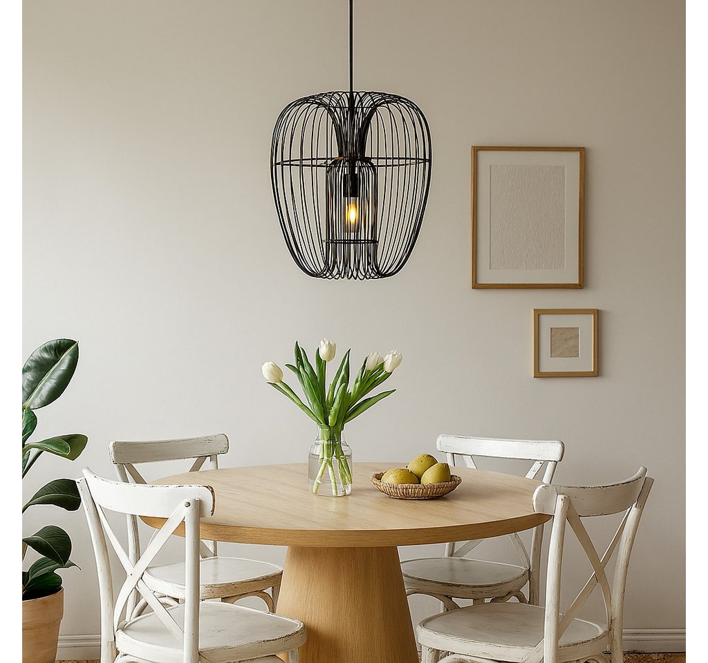 Liadomo Pendelleuchte Giarre, ohne Leuchtmittel, aus pulverbeschichtetem Eisen, Industrial-Look, exkl. Leuchtmittel – Bild 2 von 5