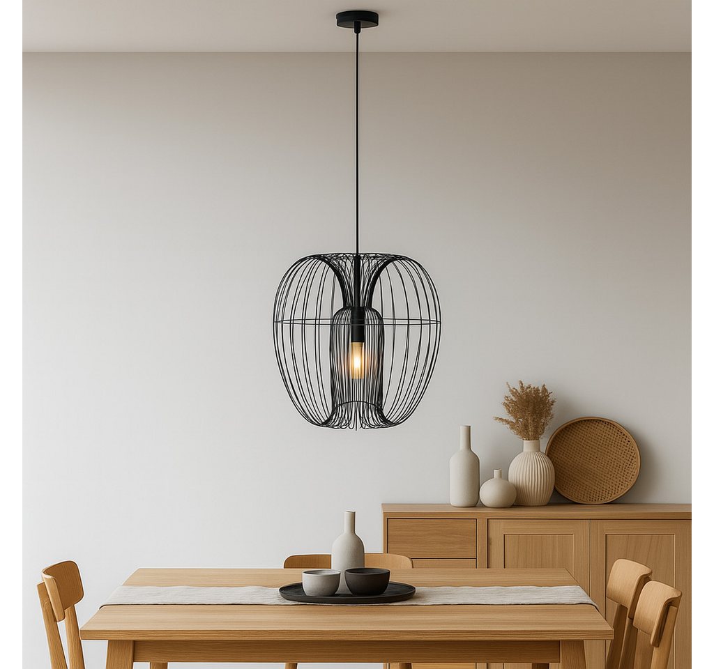Liadomo Pendelleuchte Giarre, ohne Leuchtmittel, aus pulverbeschichtetem Eisen, Industrial-Look, exkl. Leuchtmittel – Bild 5 von 5