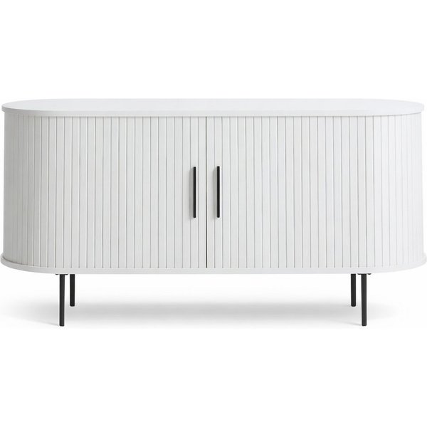 Liadomo Sideboard Uriel, Kommode, Stauraummöbel, 140 oder 180 cm Breite, Furnier in Echtholz, Schiebetüren, Lamellen-Optik, vier Farben
