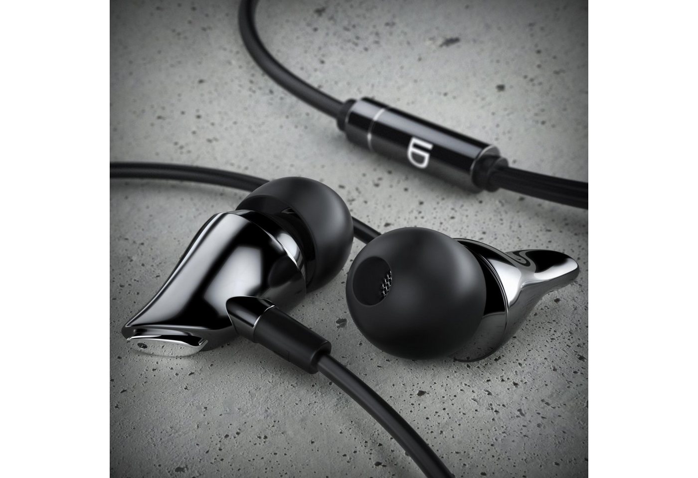 LIAM&DAAN Ceramic High End Earphone "Swan" 3,5 mm Klinkenanschluss, 8mm Treiber In-Ear-Kopfhörer (passive Geräuschdämpfung, Aramid Kabel mit Knickschutz, inkl.  – Bild 5 von 5