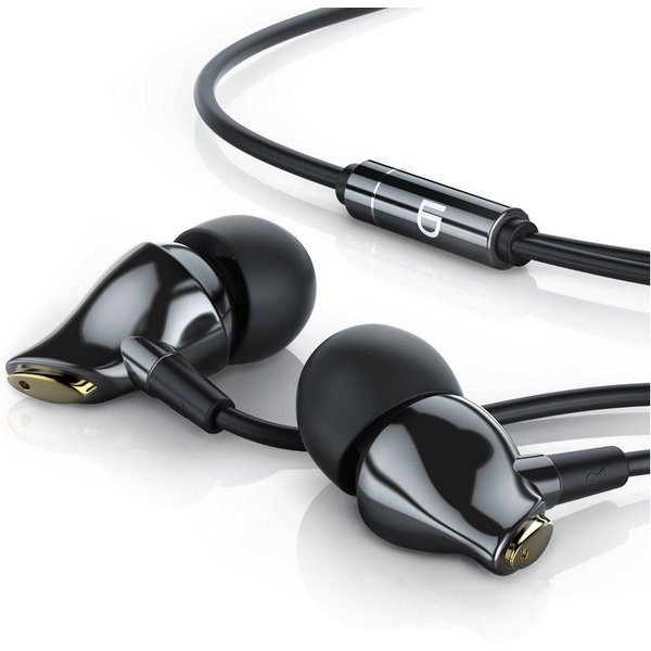 LIAM&DAAN High End Ceramic "Swan" 8mm Treiber, Aramid Kabel, Knickschutz In-Ear-Kopfhörer (passive Geräuschdämpfung, 3,5 mm Klinkenanschluss, verstärktes Kabel,