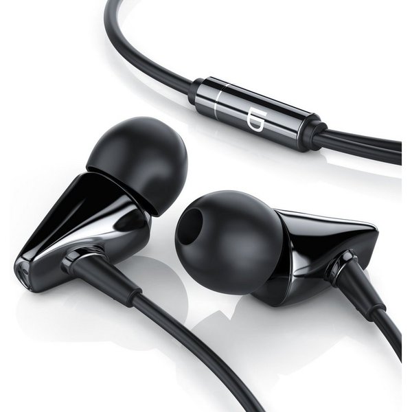 LIAM&DAAN High End "Metro" Keramik Gehäuse, In-Ear-Kopfhörer mit Kabel In-Ear-Kopfhörer (passive Geräuschdämpfung, Earphones mit 8mm Treiber & Aramid Kabel, ink
