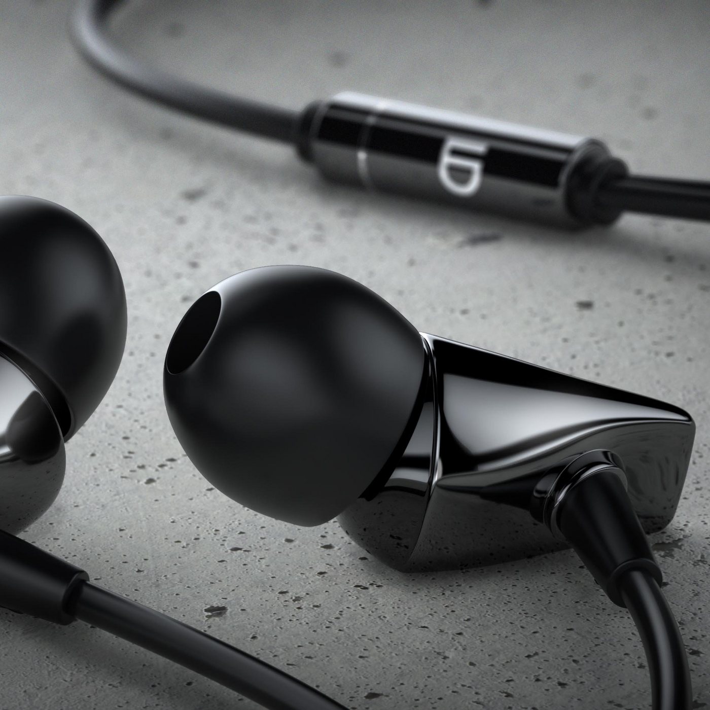 LIAM&DAAN High End "Metro" Keramik Gehäuse, In-Ear-Kopfhörer mit Kabel In-Ear-Kopfhörer (passive Geräuschdämpfung, Earphones mit 8mm Treiber & Aramid Kabel, ink – Bild 4 von 5