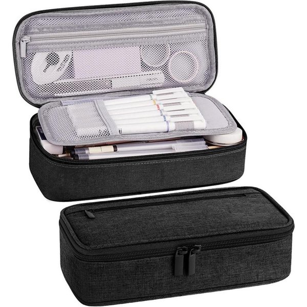 LIANNA Federmäppchen Federmäppchen groß mit Fächern für 80+ Stifte robust & organisiert, (Set, 1-tlg., 1× Federmäppchen groß mit Fächern und Netztasche), Große 
