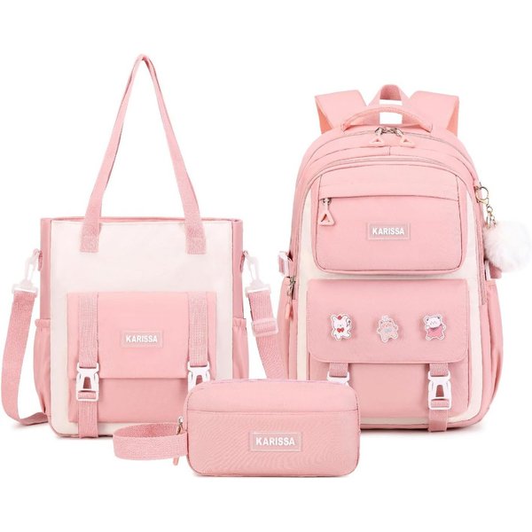 LIANNA Schulrucksack 3-teiliger Mädchen Schulrucksack, leicht, wasserabweisend (Set, 3-tlg., 3-teiliger Mädchen Schulrucksack, leicht, wasserabweisend)