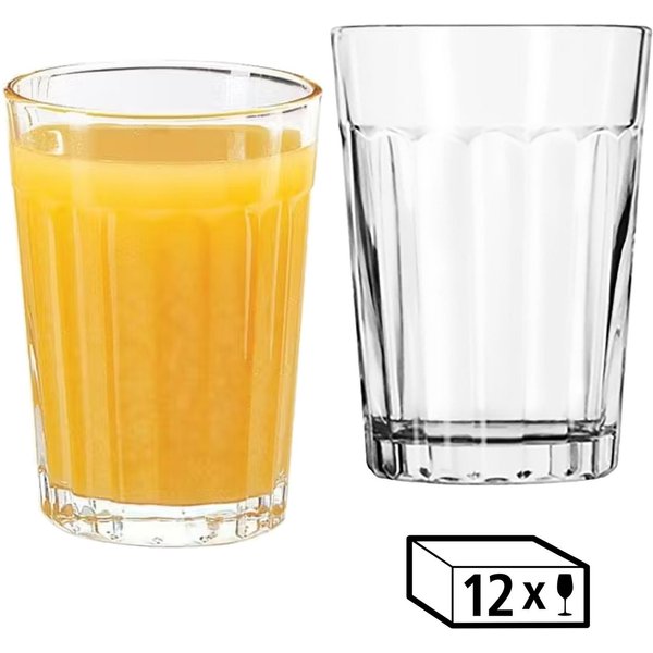 LIBBEY Gläser-Set Rocks Glas -PANELED TUMBLERS- 207 ml, Ø: 7,5 cm, H: 10,5 cm, 12er Set, 12-tlg., Glas, hochwertig verarbeitet, im modernen Design
