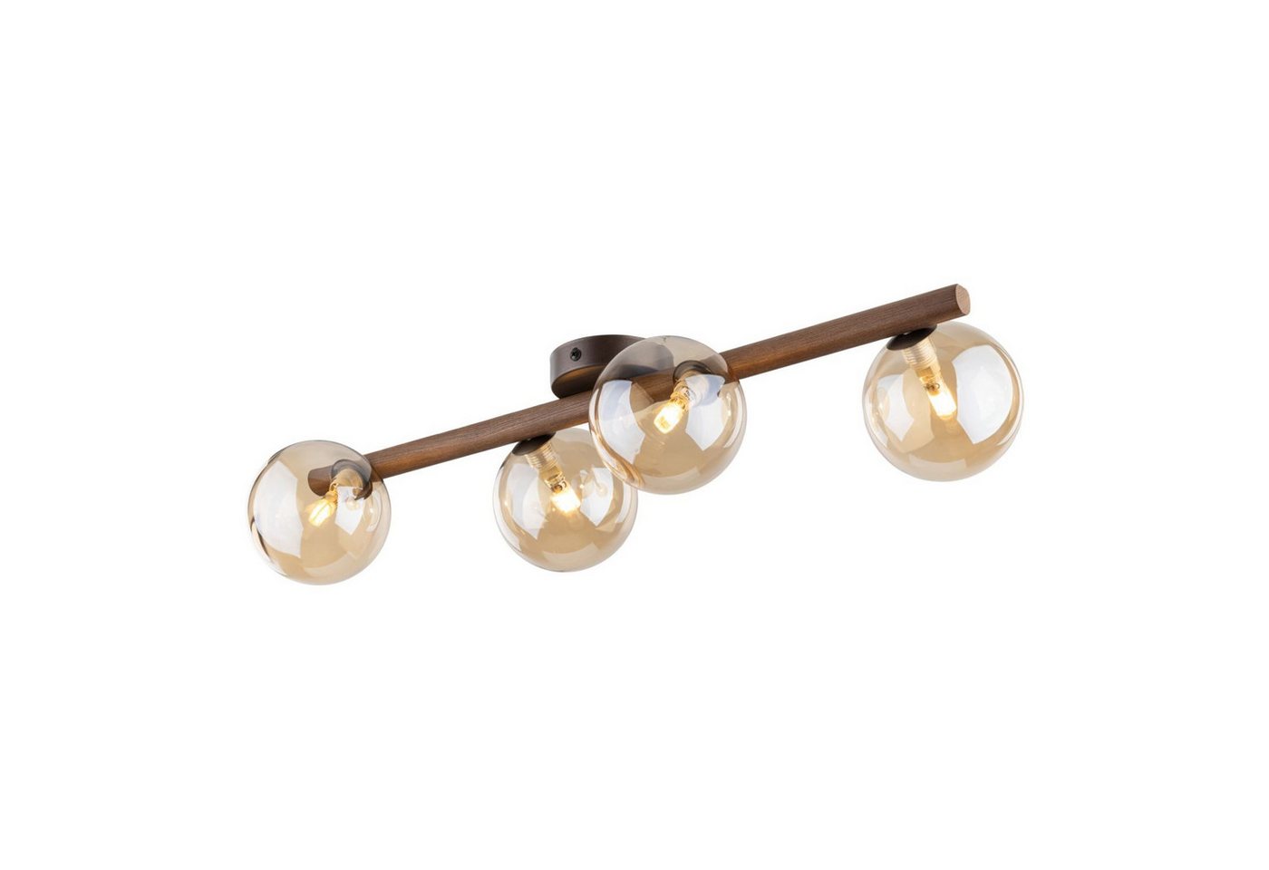 Licht-Erlebnisse Deckenleuchte MIEKE, ohne Leuchtmittel, Glas Metall Nuss Bernstein Braun G9 4-flammig Kugel Schirm Modern – Bild 5 von 5