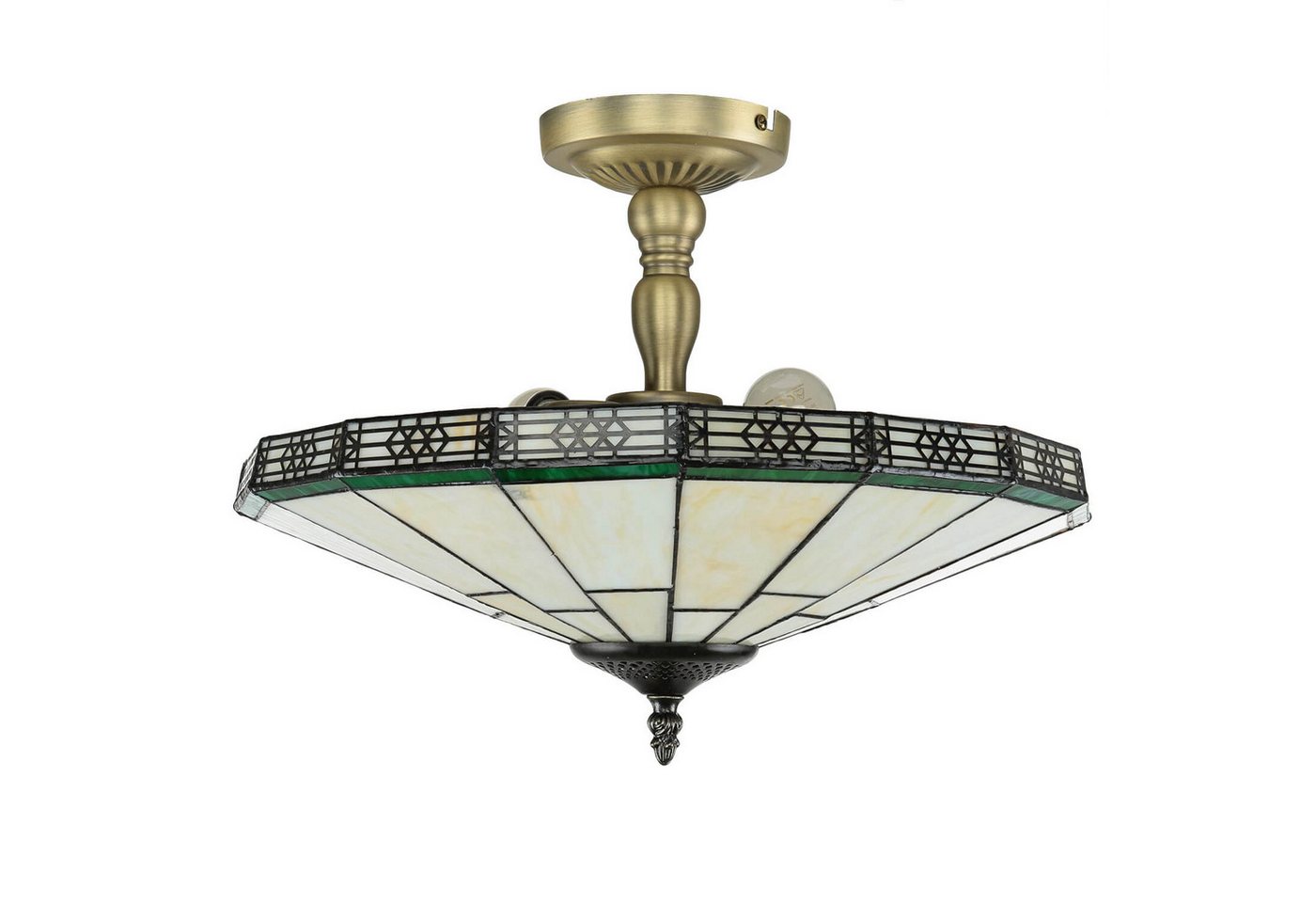 Licht-Erlebnisse Deckenleuchte NEW YORK, ohne Leuchtmittel, Deckenlampe Glas Metall Tiffany Stil E14 Beleuchtung Wohnzimmer – Bild 3 von 5