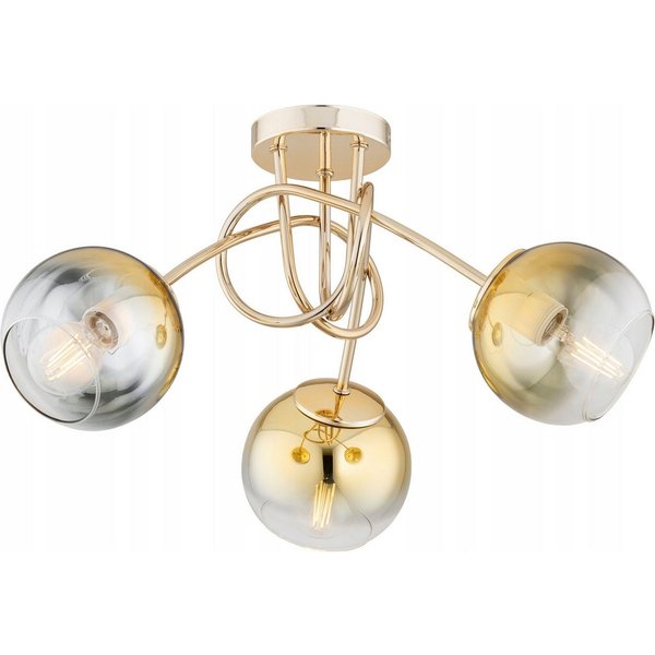 Licht-Erlebnisse Deckenleuchte RONAN, ohne Leuchtmittel, B: 50 cm E27 3-flammig Kugel Schirm Modern