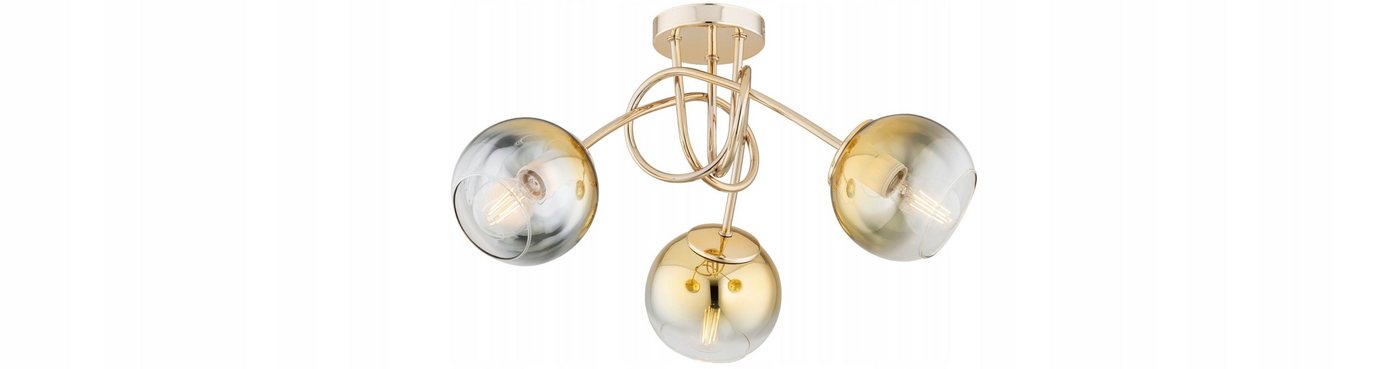 Licht-Erlebnisse Deckenleuchte RONAN, ohne Leuchtmittel, B: 50 cm E27 3-flammig Kugel Schirm Modern – Bild 2 von 5