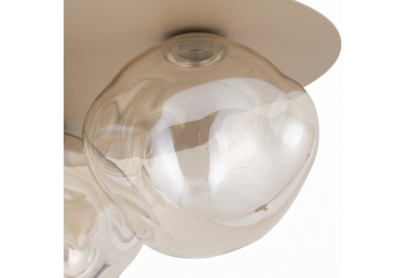 Licht-Erlebnisse Deckenleuchte UMERA, ohne Leuchtmittel, Metall Glas G9 Sandfarben Cognac 3-flammig Modern – Bild 4 von 5