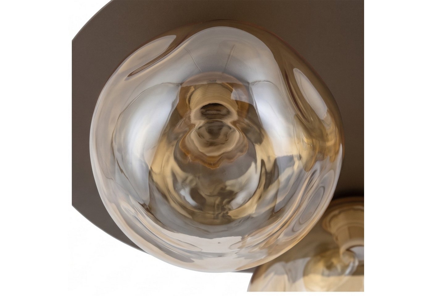 Licht-Erlebnisse Deckenleuchte UMERA, ohne Leuchtmittel, Metall Glas G9 Braun Cognac 3-flammig Modern – Bild 5 von 5