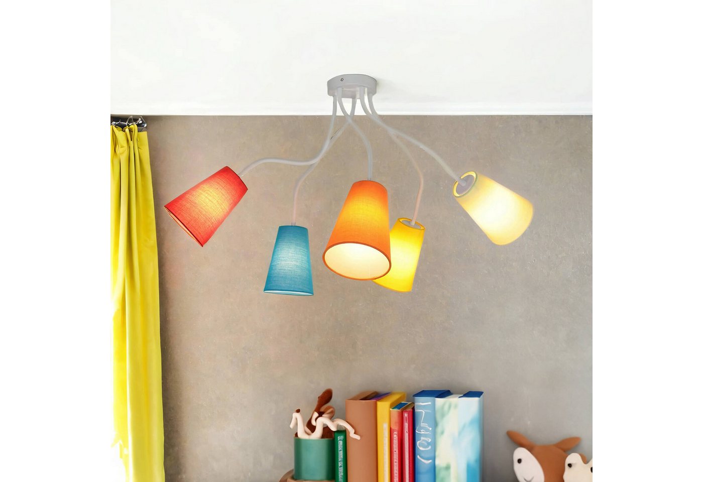 Licht-Erlebnisse Deckenleuchte WIRE, ohne Leuchtmittel, Deckenlampe Bunt flexible Arme stylisch Kinderzimmer Lampe – Bild 2 von 5